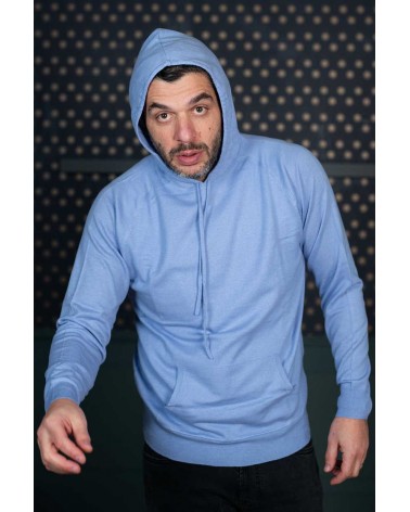 Pull Capuche Bleu Ciel