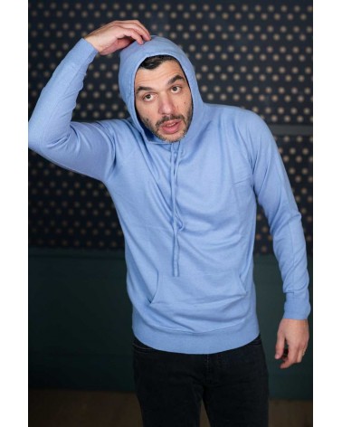 Pull Capuche Bleu Ciel