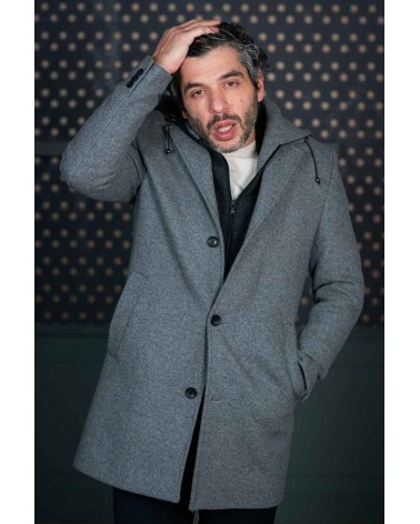 Manteau Gris Capuche Amovible