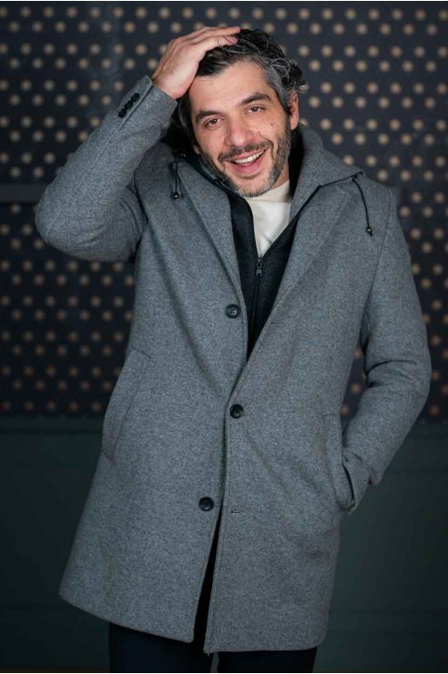 Manteau Gris Capuche Amovible