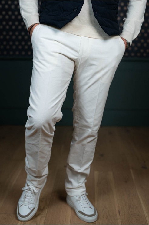 Pantalon Velours Blanc