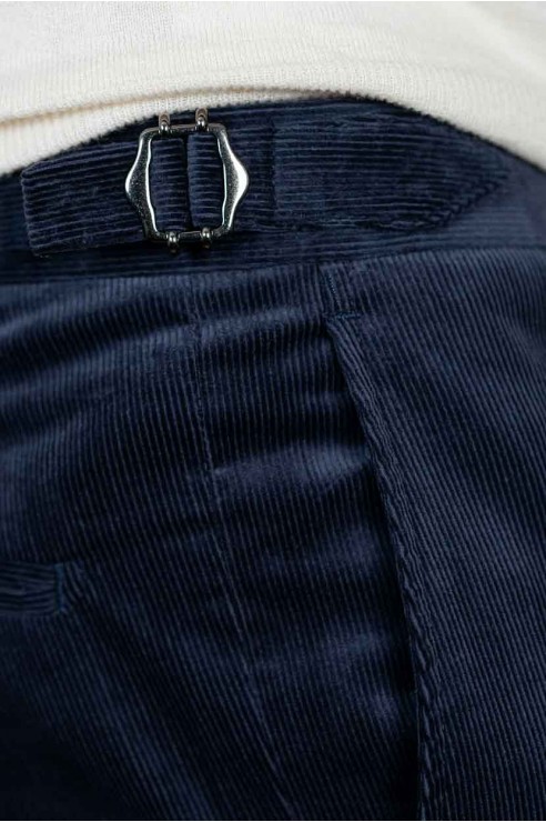 Pantalon Velours Bleu Marine