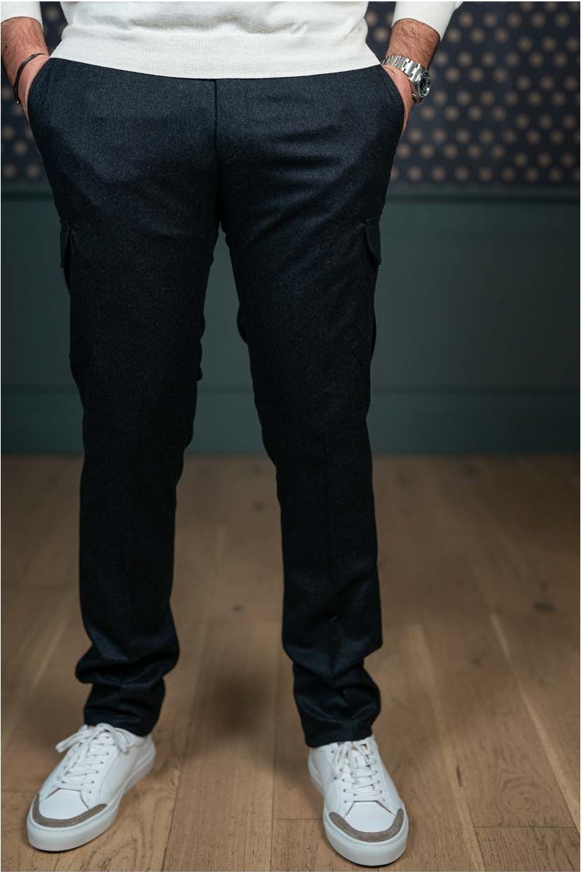 Pantalon Cargo en flanelle Gris anthracite