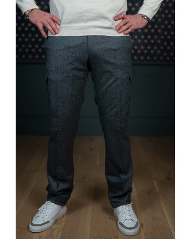 Pantalon Cargo en flanelle Gris Moyen