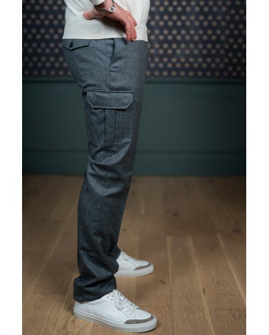 Pantalon Cargo en flanelle Gris Moyen